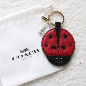 NWT Rare Coach Ladybug Leather Keychain